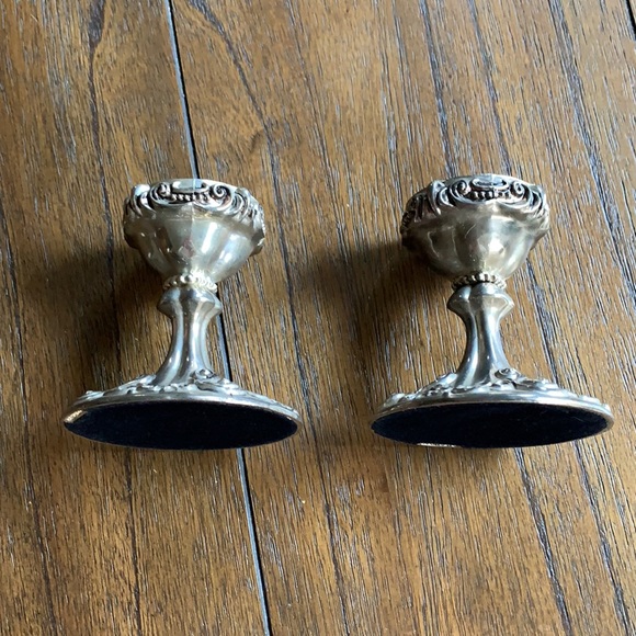 Pair Godinger Ornate Silver Plated Taper Candlestick Holders - Picture 4 of 11